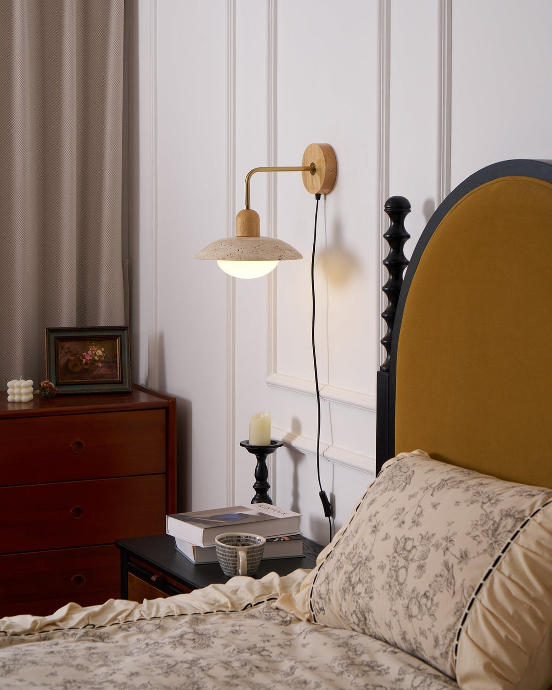 Travelle Applique Murale Industrielle Bois Travertin - Neutralighting
