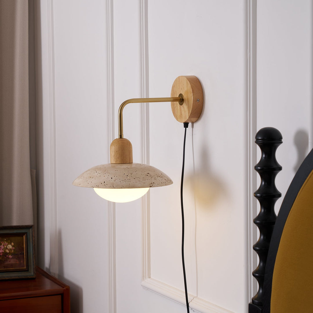 Travelle Applique Murale Industrielle Bois Travertin - Neutralighting