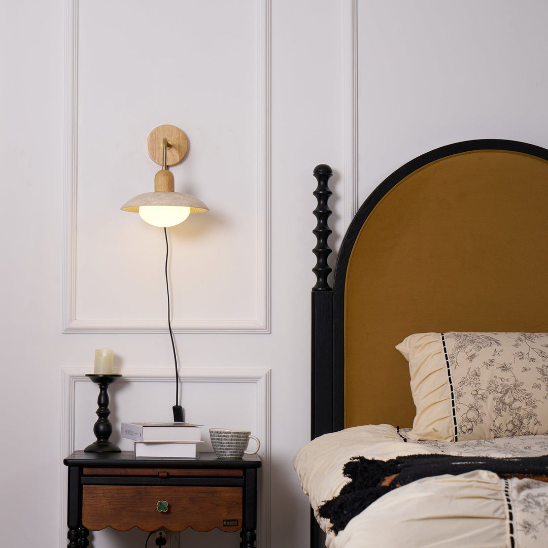 Travelle Applique Murale Industrielle Bois Travertin - Neutralighting