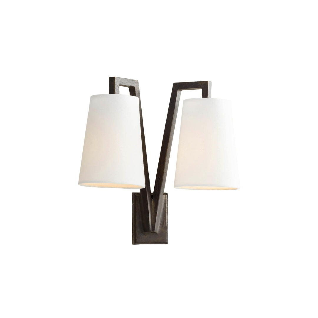 Lampe Murale Double en Laiton et Tissu Industrielle Vintage Ivmarel - Neutralighting