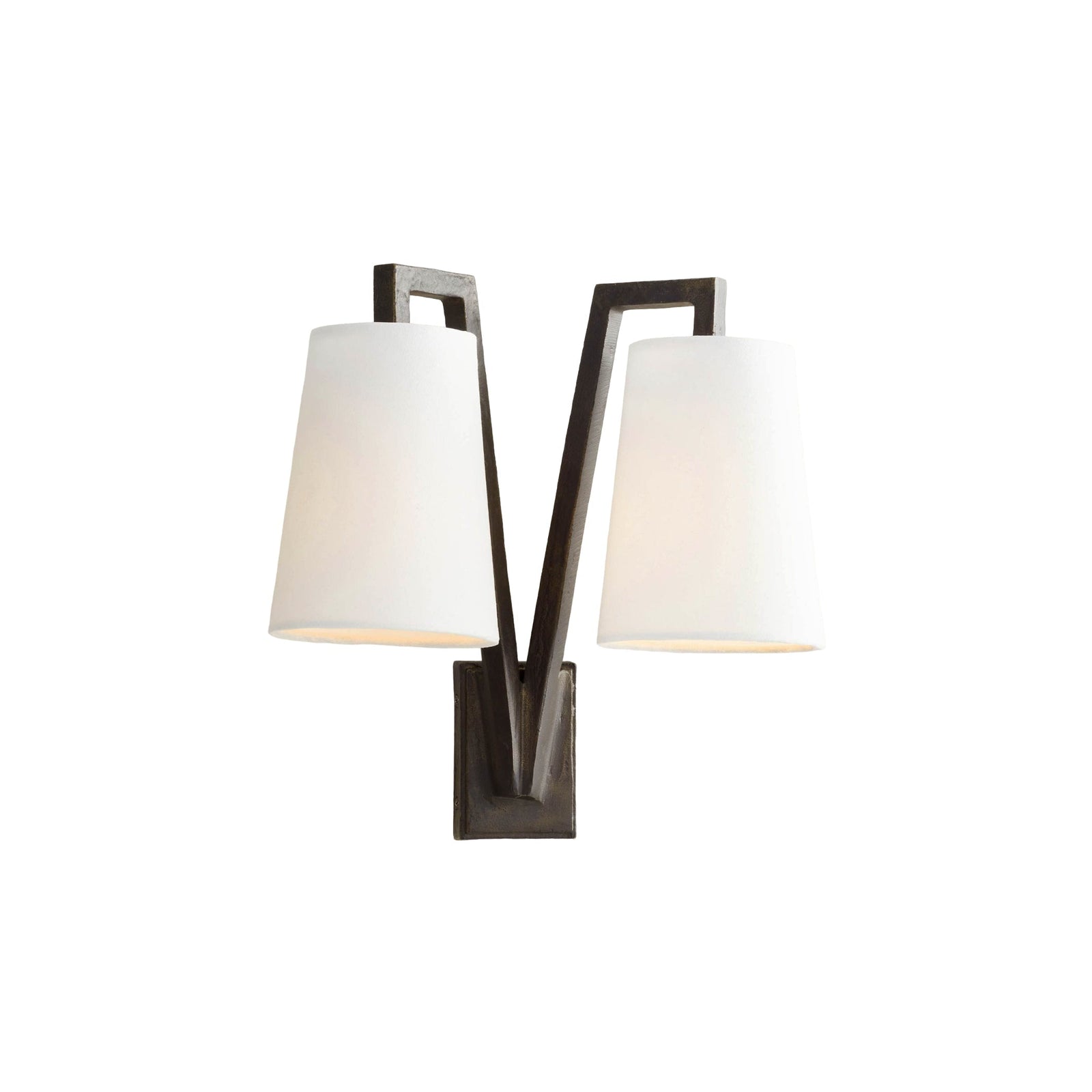 Lampe Murale Double en Laiton et Tissu Industrielle Vintage Ivmarel - Neutralighting