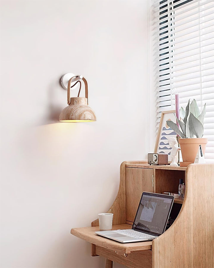 Pavo Applique Murale Minimaliste Bois Travertin - Neutralighting