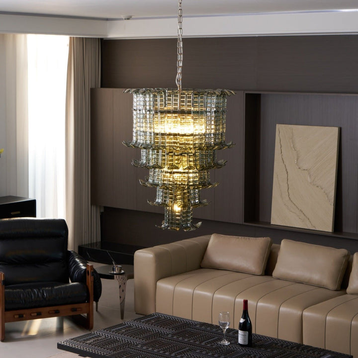 Aurora Lustre Cascade Verre Murano Vintage - Neutralighting