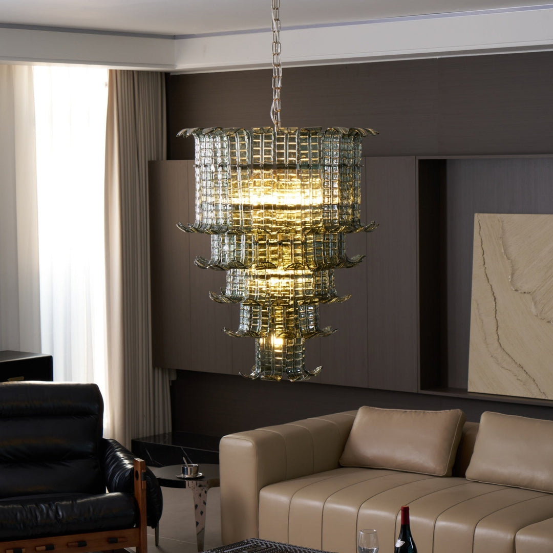 Aurora Lustre Cascade Verre Murano Vintage - Neutralighting
