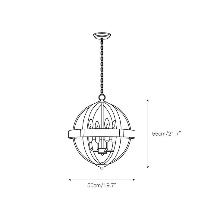 Luxe Lampe Pendante en Métal et Bois Industriel Vintage - Neutralighting