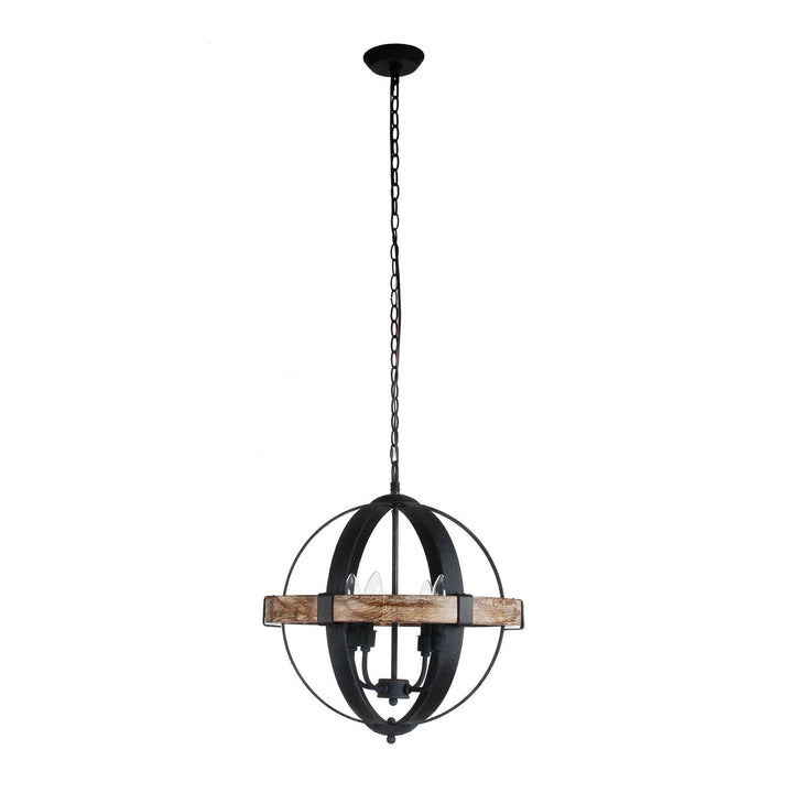 Luxe Lampe Pendante en Métal et Bois Industriel Vintage - Neutralighting