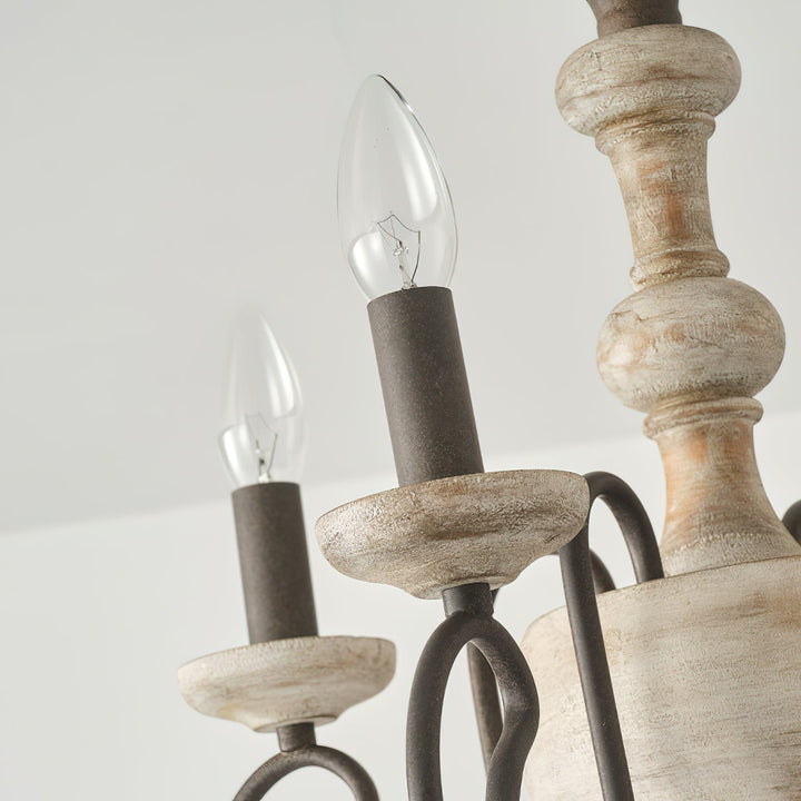 Myst Lampe de Plafond Semi-Encastrée en Métal et Bois Traditionnel Vintage - Neutralighting