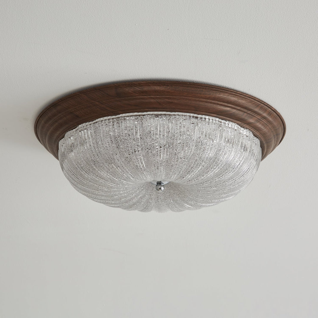 Esorila Lampe Plafonnier en Verre et Noyer Premium - Neutralighting