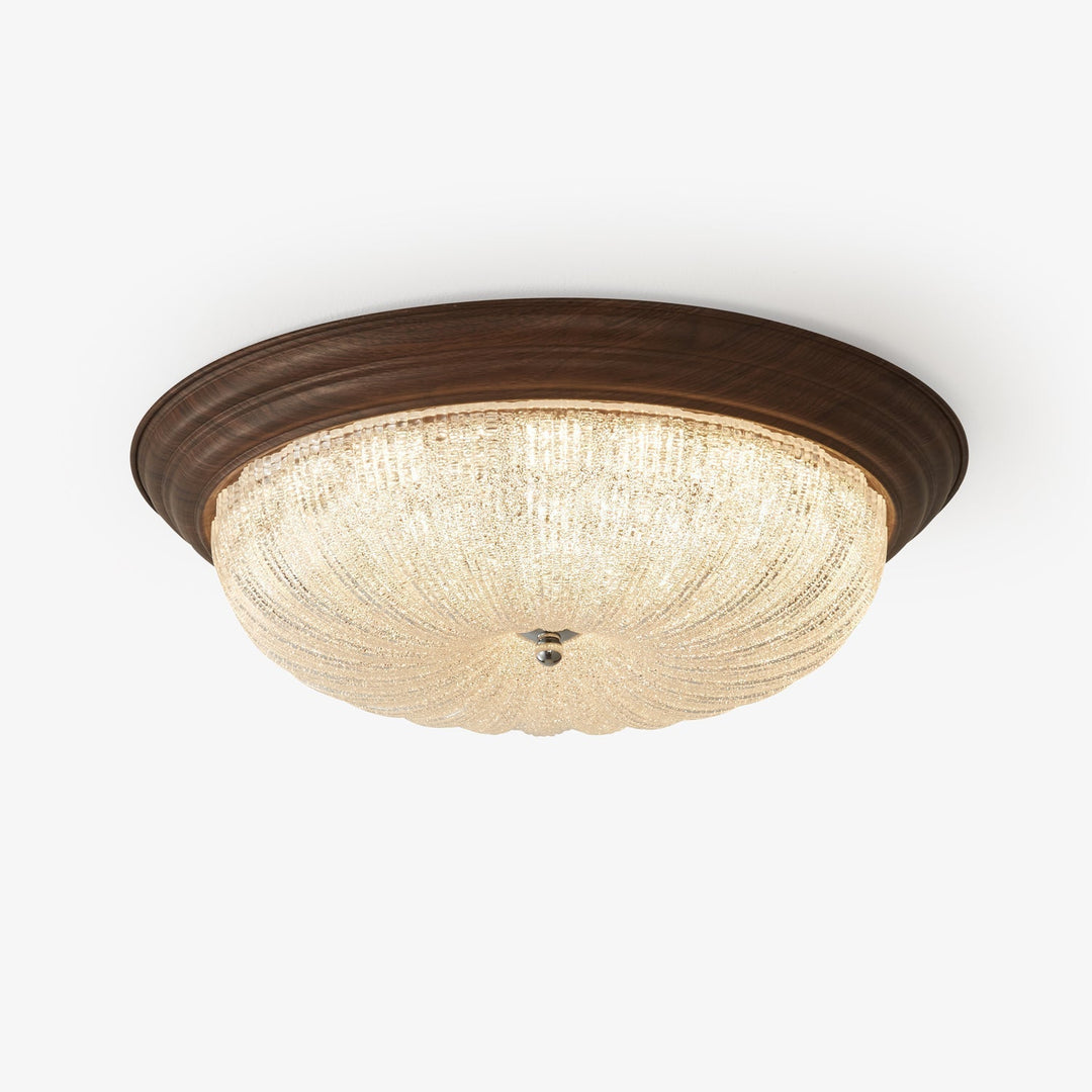 Esorila Lampe Plafonnier en Verre et Noyer Premium - Neutralighting