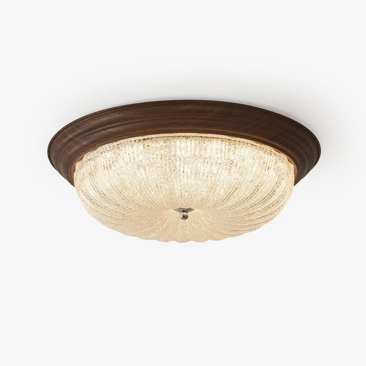 Esorila Lampe Plafonnier en Verre et Noyer Premium - Neutralighting