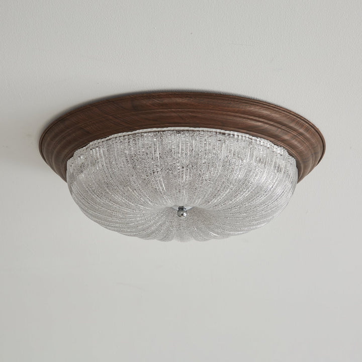 Esorila Lampe Plafonnier en Verre et Noyer Premium - Neutralighting