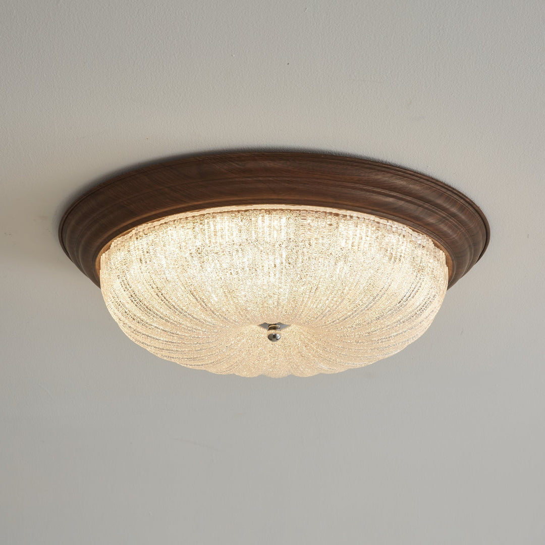 Esorila Lampe Plafonnier en Verre et Noyer Premium - Neutralighting