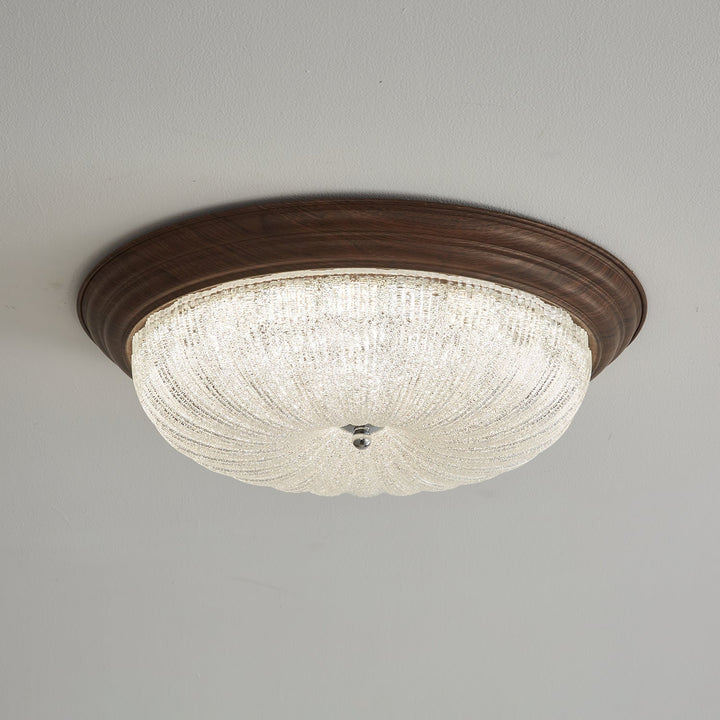 Esorila Lampe Plafonnier en Verre et Noyer Premium - Neutralighting