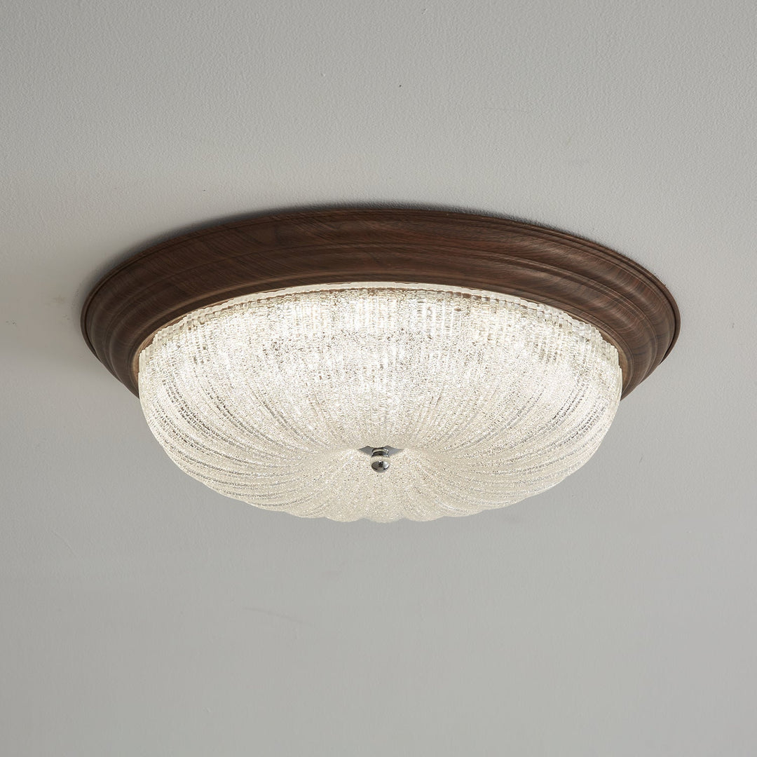 Esorila Lampe Plafonnier en Verre et Noyer Premium - Neutralighting