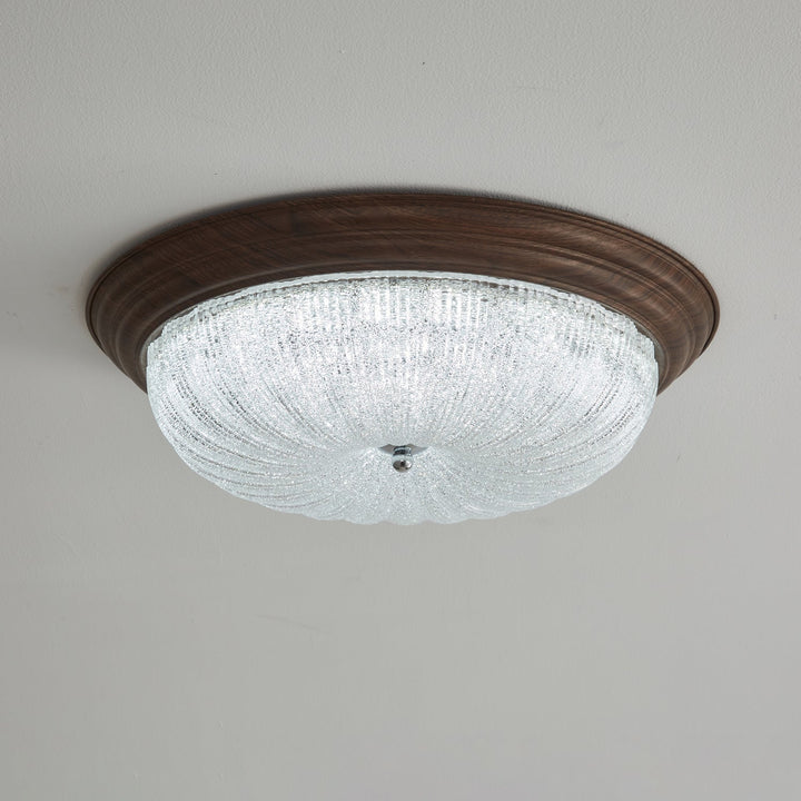 Esorila Lampe Plafonnier en Verre et Noyer Premium - Neutralighting
