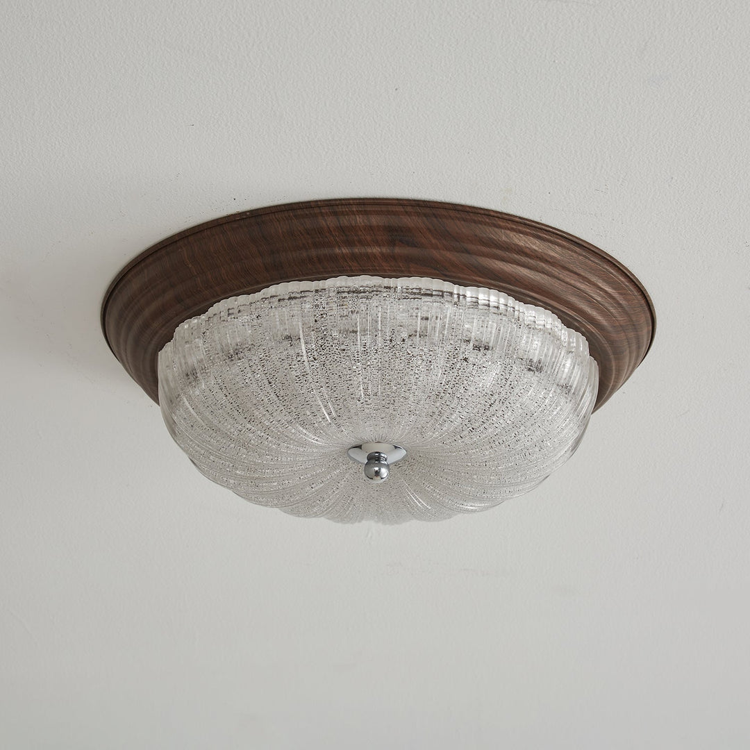 Esorila Lampe Plafonnier en Verre et Noyer Premium - Neutralighting