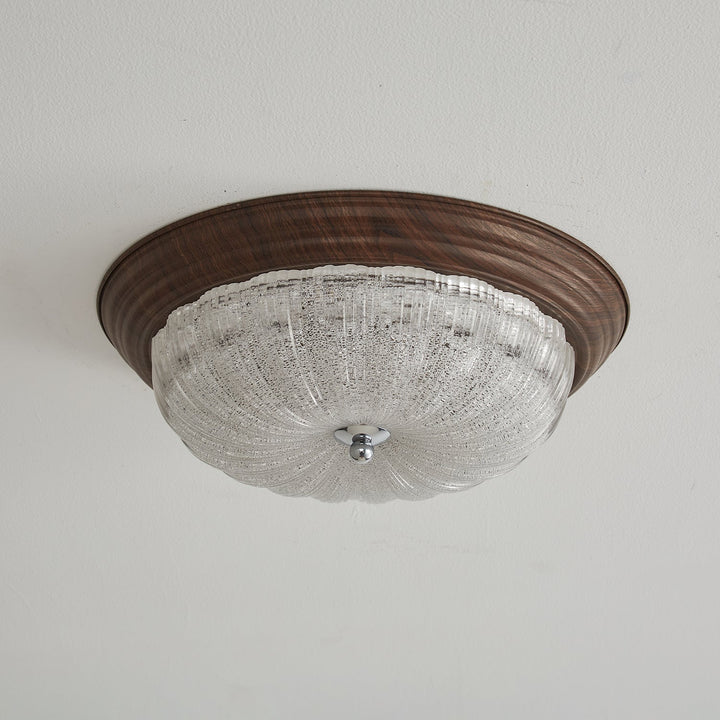 Esorila Lampe Plafonnier en Verre et Noyer Premium - Neutralighting