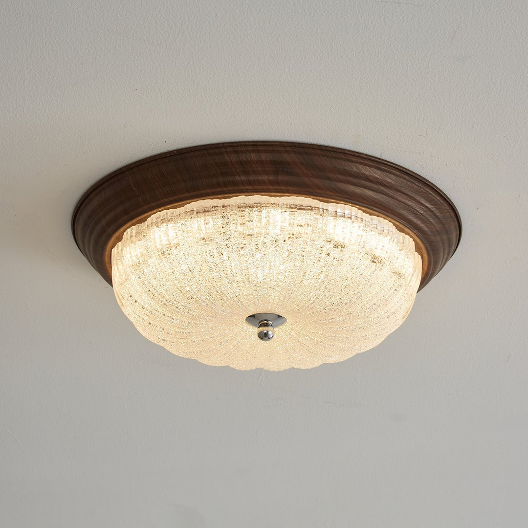 Esorila Lampe Plafonnier en Verre et Noyer Premium - Neutralighting