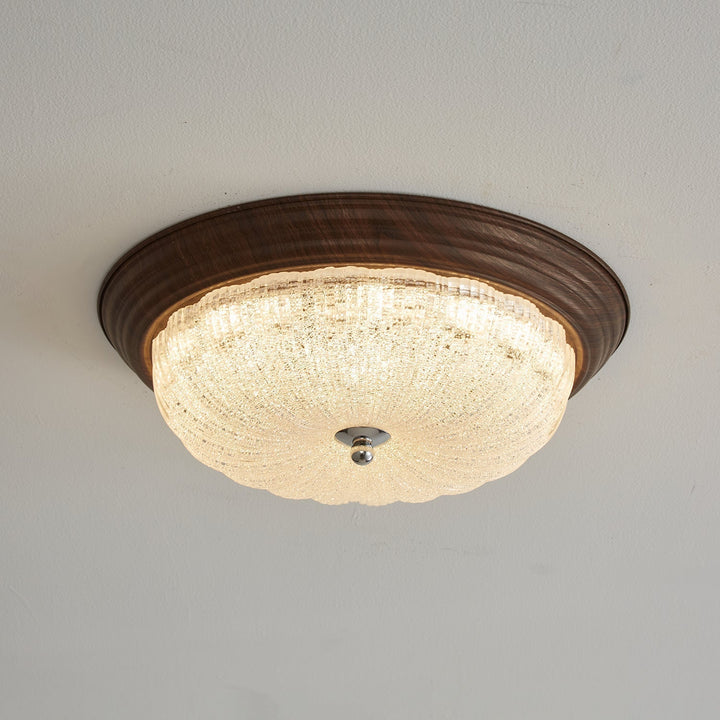 Esorila Lampe Plafonnier en Verre et Noyer Premium - Neutralighting