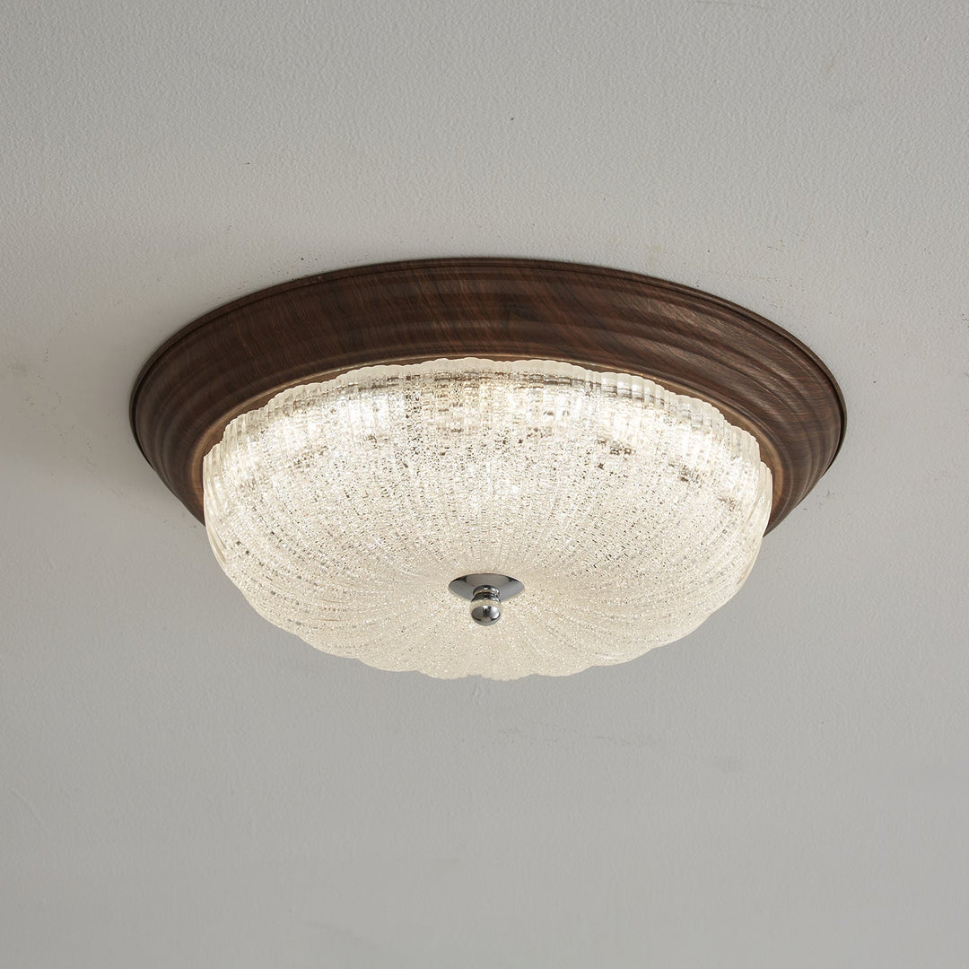Esorila Lampe Plafonnier en Verre et Noyer Premium - Neutralighting