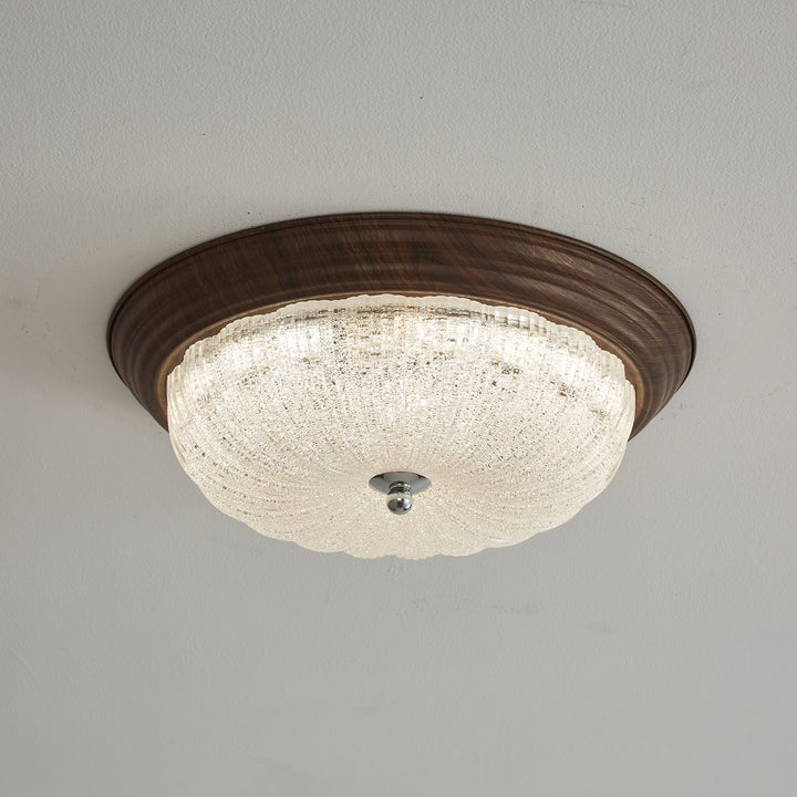 Esorila Lampe Plafonnier en Verre et Noyer Premium - Neutralighting