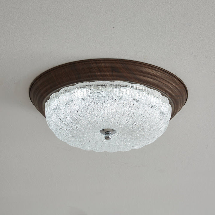Esorila Lampe Plafonnier en Verre et Noyer Premium - Neutralighting