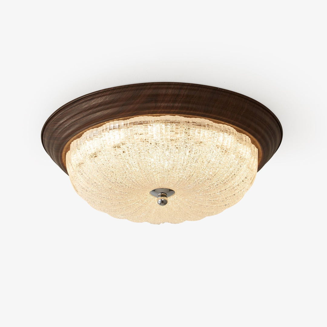 Esorila Lampe Plafonnier en Verre et Noyer Premium - Neutralighting