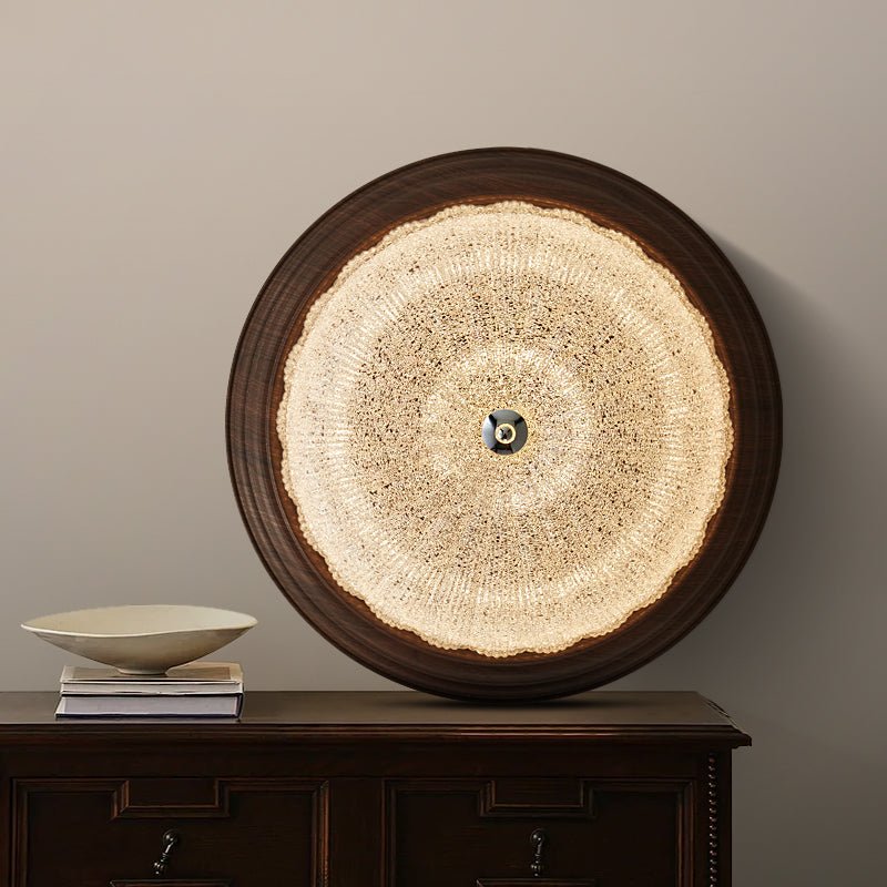 Esorila Lampe Plafonnier en Verre et Noyer Premium - Neutralighting