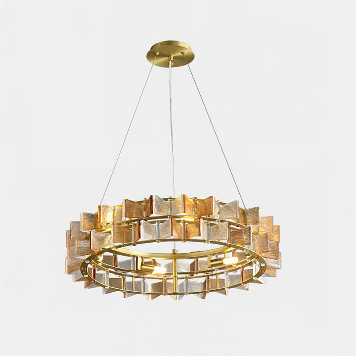 Celvara Lustre Vintage en Verre Doré - Neutralighting