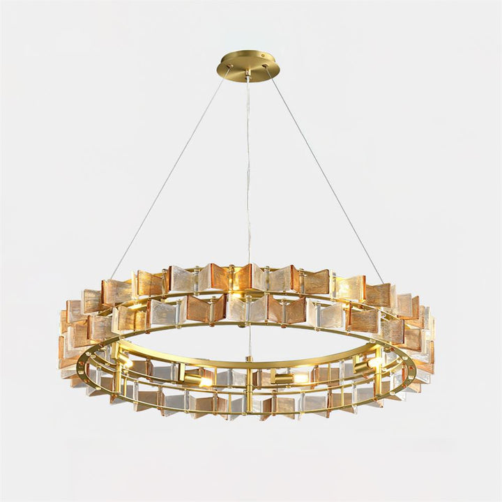 Celvara Lustre Vintage en Verre Doré - Neutralighting