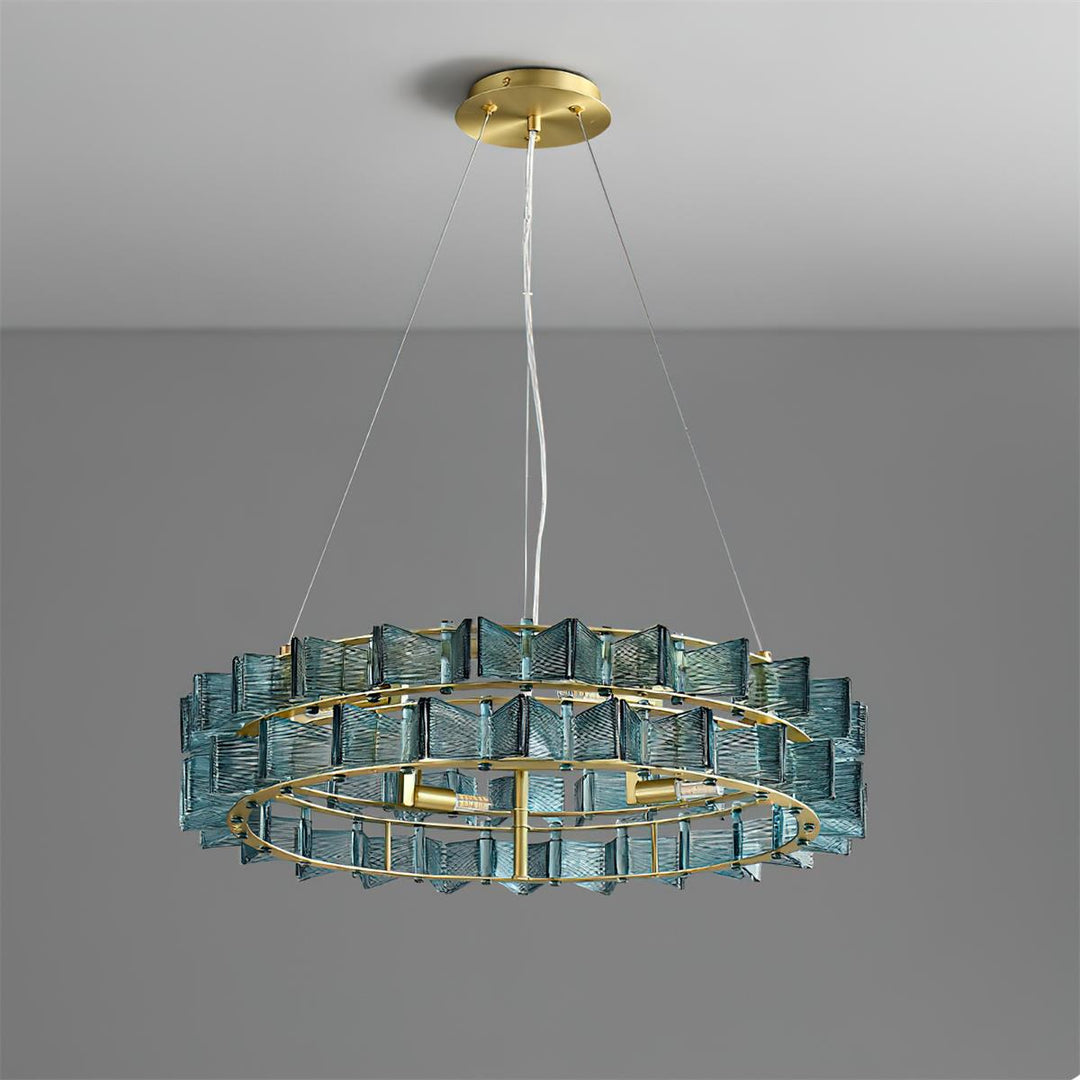 Celvara Lustre Vintage en Verre Doré - Neutralighting