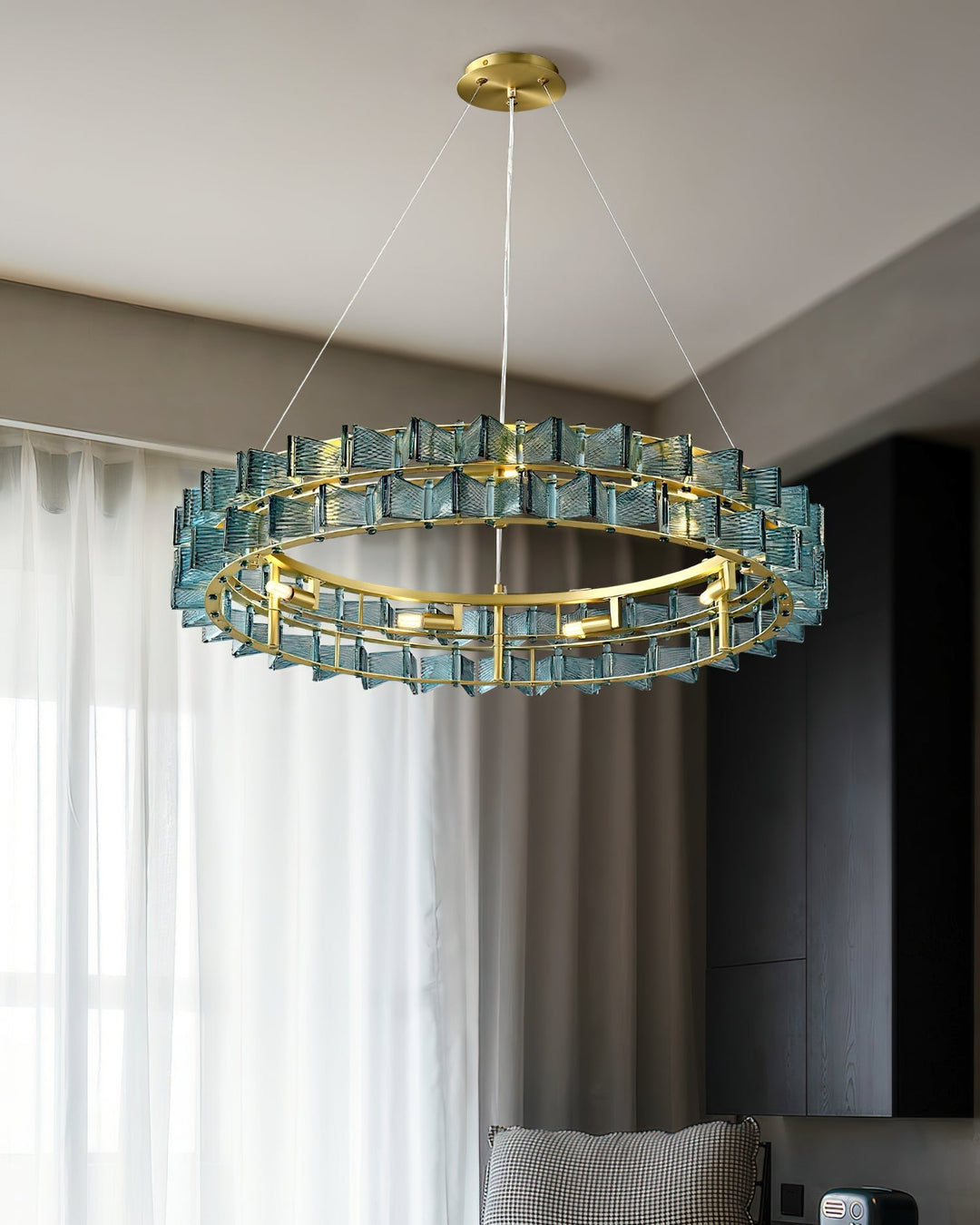 Celvara Lustre Vintage en Verre Doré - Neutralighting