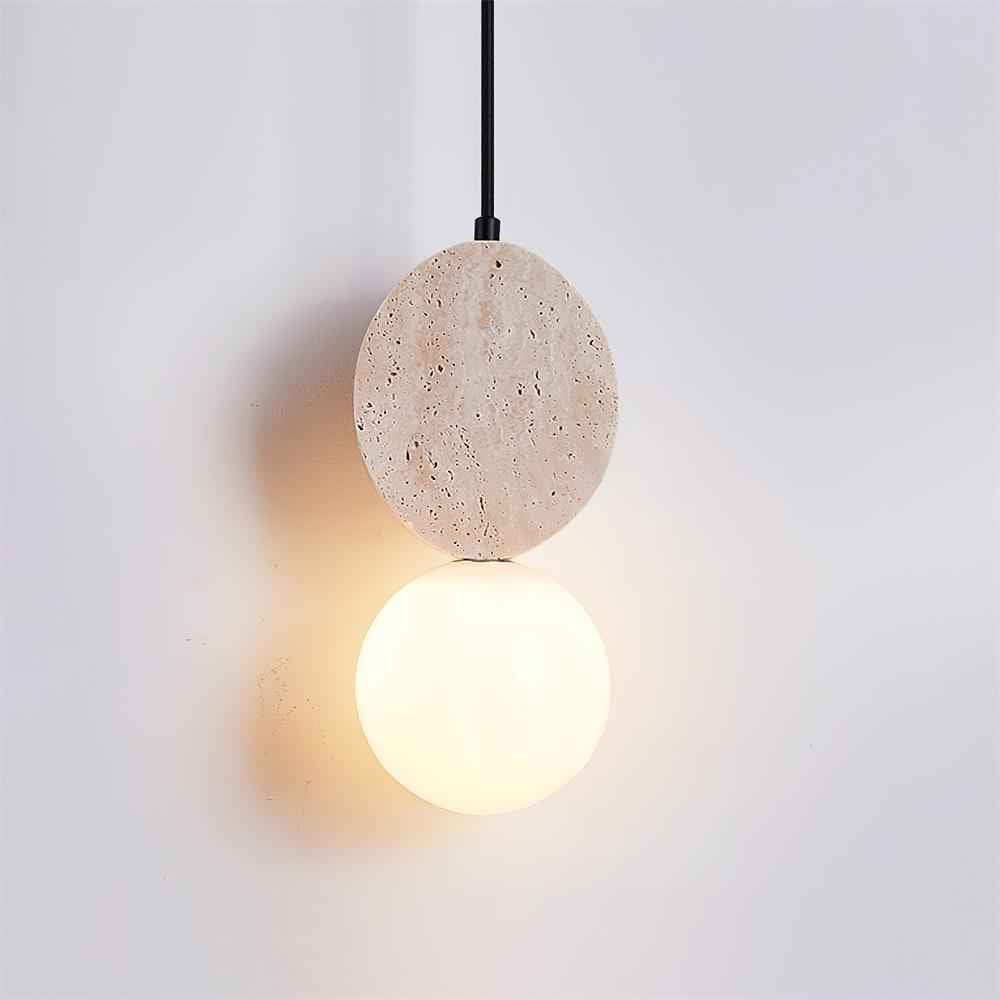 Lunara Suspension Géométrique en Travertin - Neutralighting