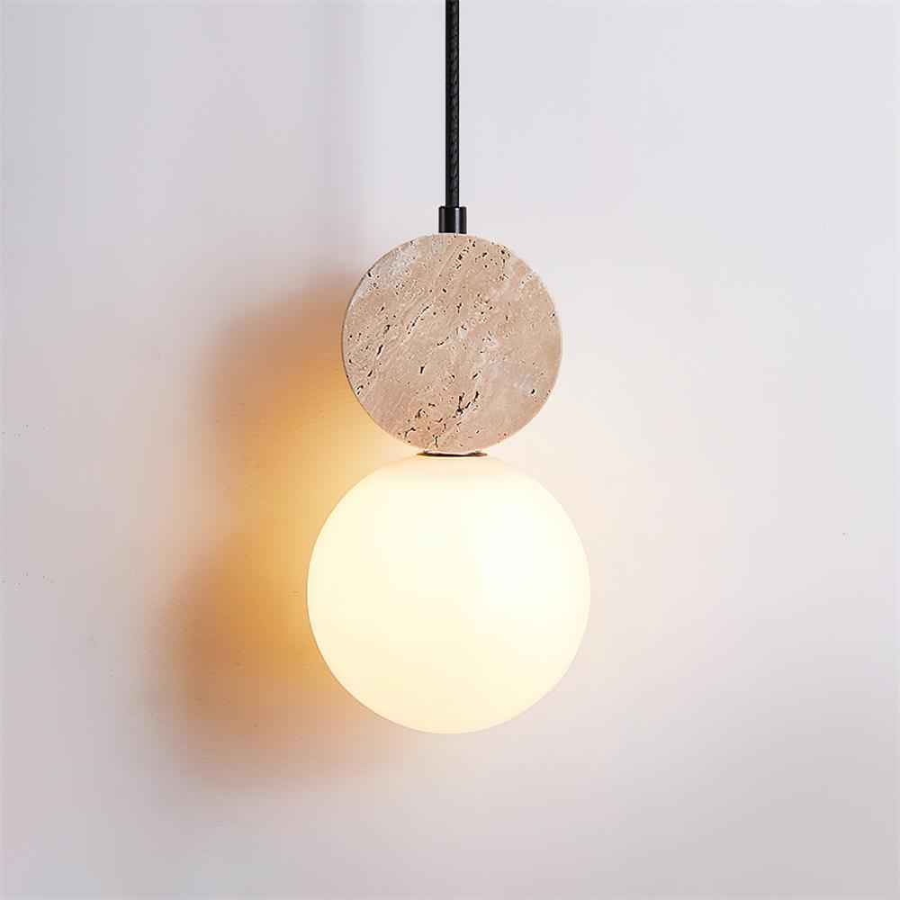 Lunara Suspension Géométrique en Travertin - Neutralighting