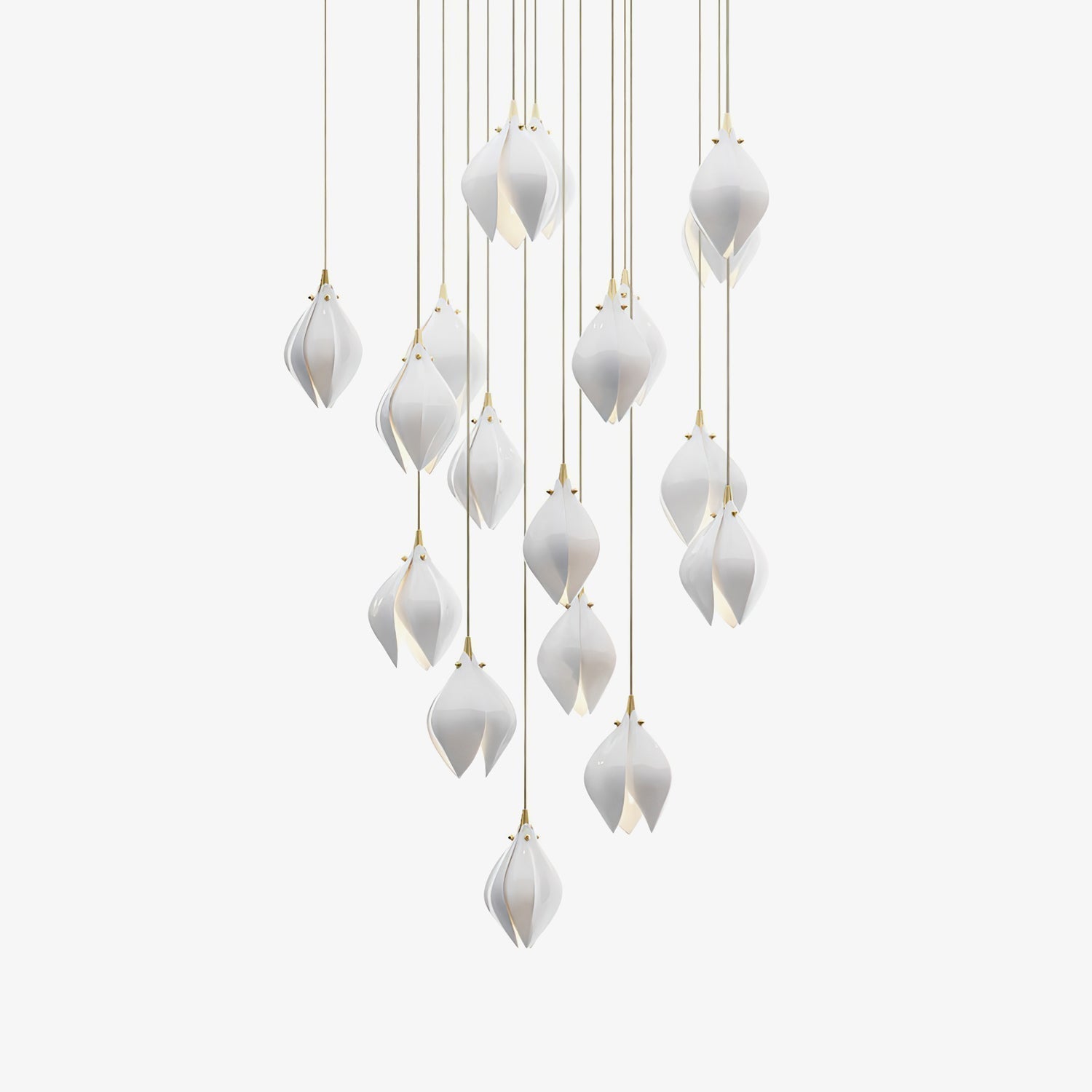 Lustra Suspension Lampe Céramique Florale Blanche - Neutralighting