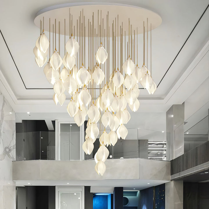 Lustra Suspension Lampe Céramique Florale Blanche - Neutralighting