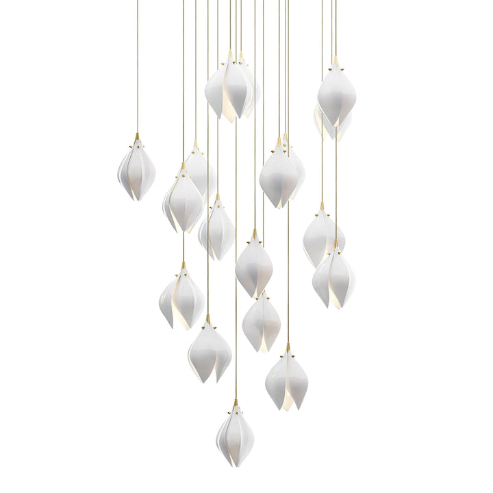 Lustra Suspension Lampe Céramique Florale Blanche - Neutralighting