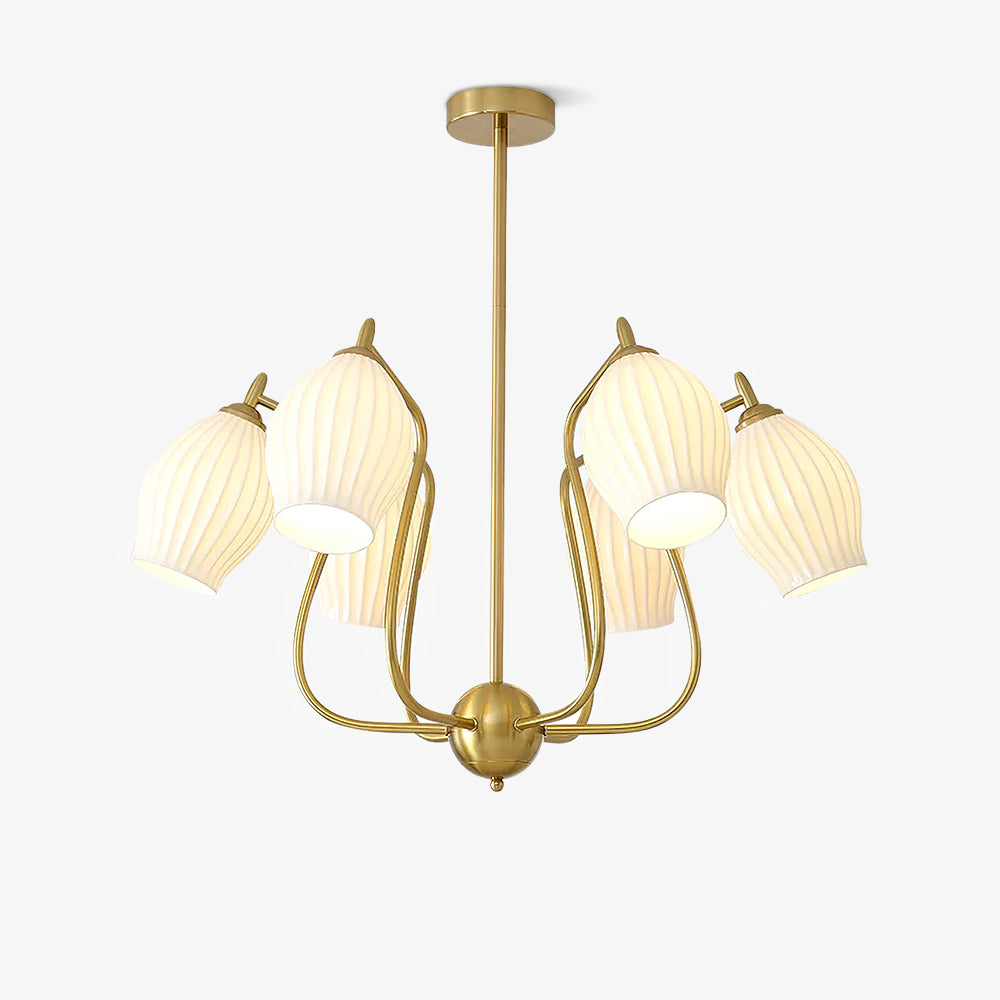 Lustra Chandelier en Céramique Canneleur Sculptural en Verre Élégant - Neutralighting