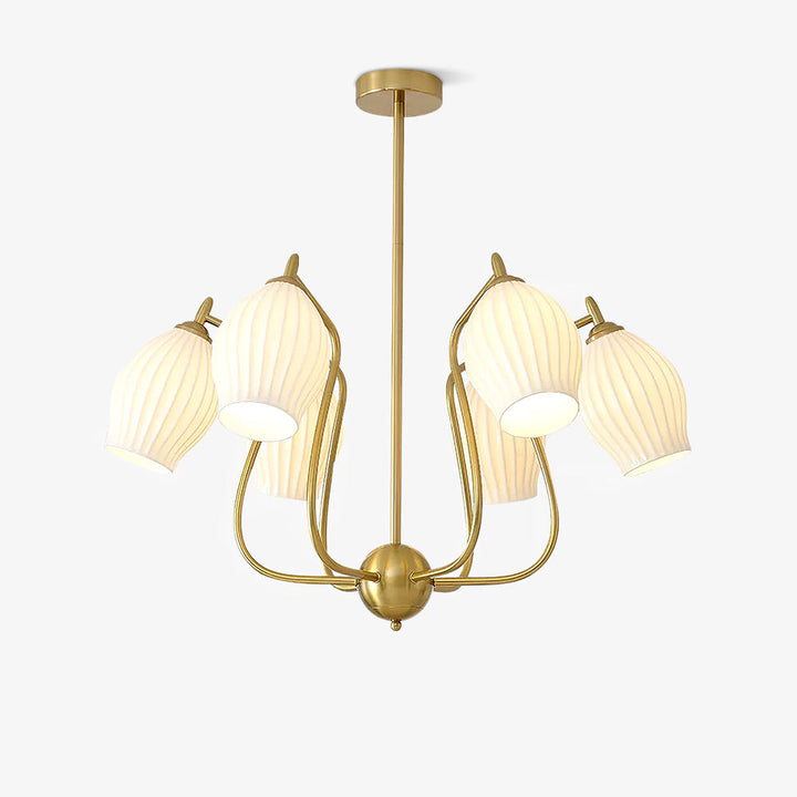 Lustra Chandelier en Céramique Canneleur Sculptural en Verre Élégant - Neutralighting