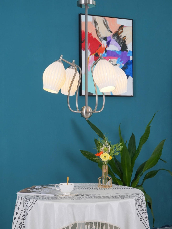 Lustra Chandelier en Céramique Canneleur Sculptural en Verre Élégant - Neutralighting