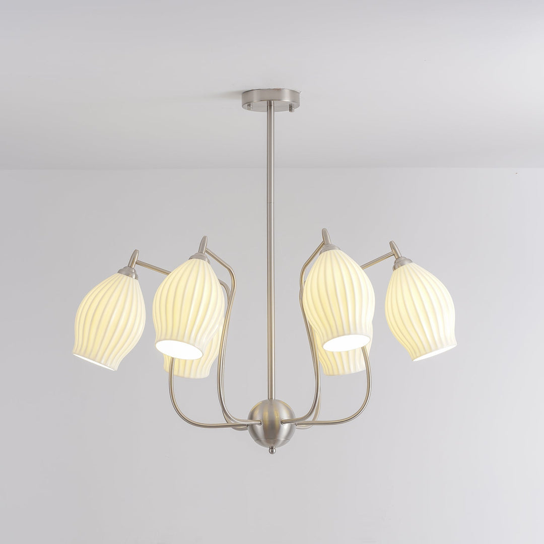 Lustra Chandelier en Céramique Canneleur Sculptural en Verre Élégant - Neutralighting