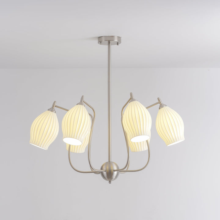 Lustra Chandelier en Céramique Canneleur Sculptural en Verre Élégant - Neutralighting