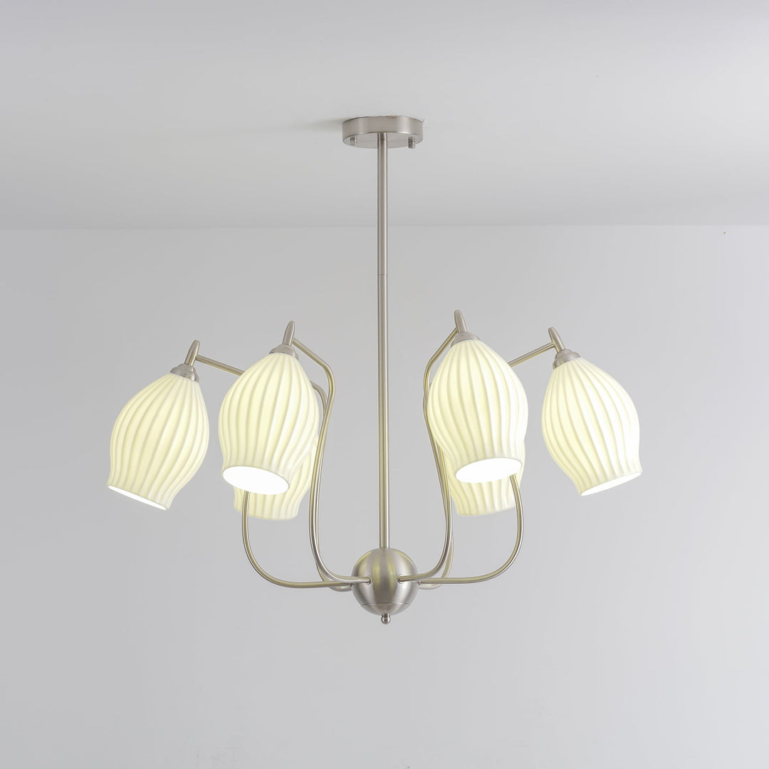 Lustra Chandelier en Céramique Canneleur Sculptural en Verre Élégant - Neutralighting