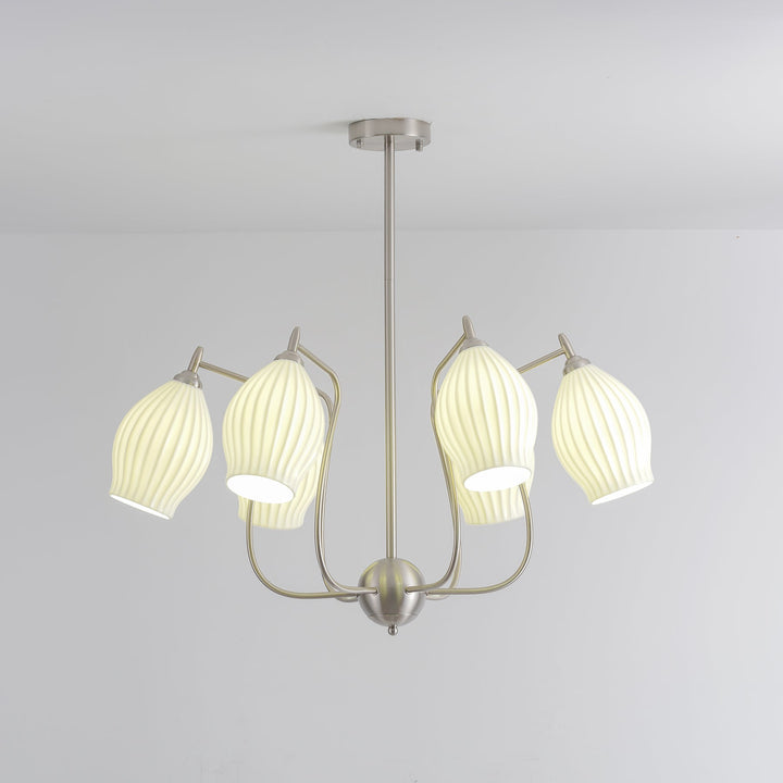 Lustra Chandelier en Céramique Canneleur Sculptural en Verre Élégant - Neutralighting