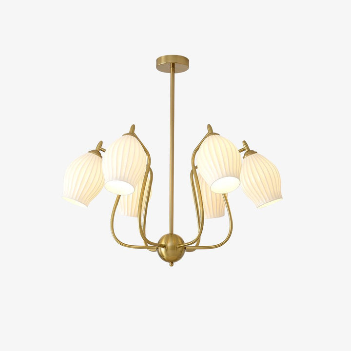 Lustra Chandelier en Céramique Canneleur Sculptural en Verre Élégant - Neutralighting