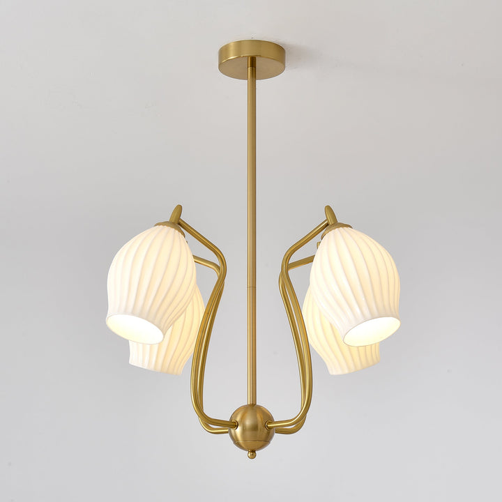 Lustra Chandelier en Céramique Canneleur Sculptural en Verre Élégant - Neutralighting