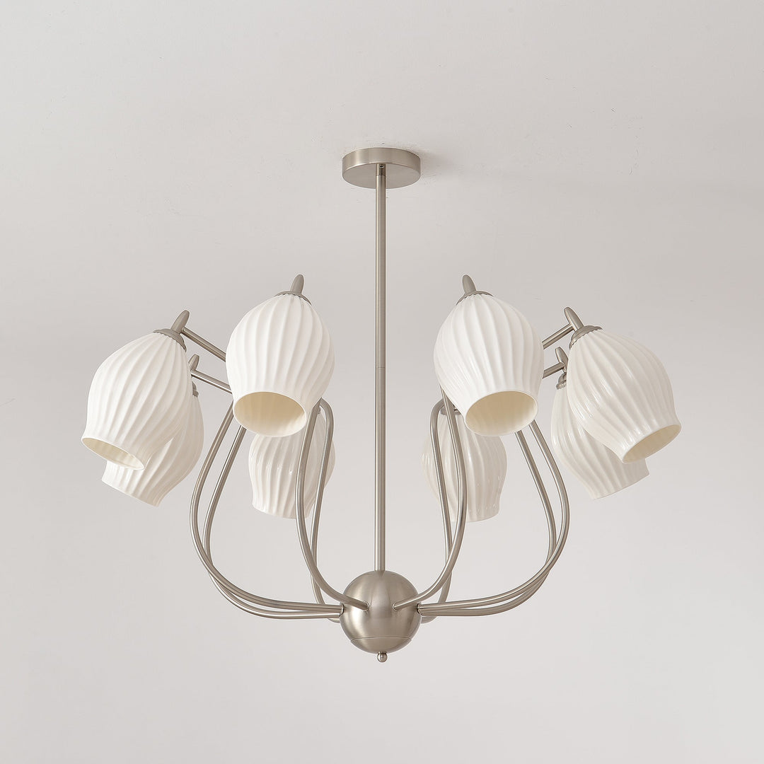 Lustra Chandelier en Céramique Canneleur Sculptural en Verre Élégant - Neutralighting