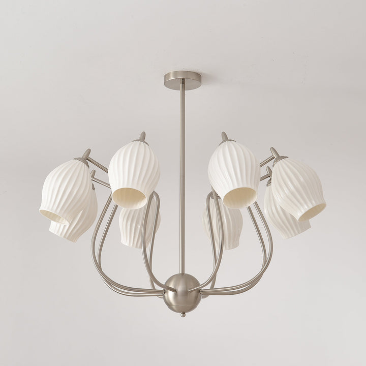Lustra Chandelier en Céramique Canneleur Sculptural en Verre Élégant - Neutralighting