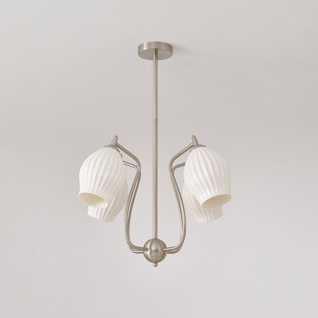 Lustra Chandelier en Céramique Canneleur Sculptural en Verre Élégant - Neutralighting