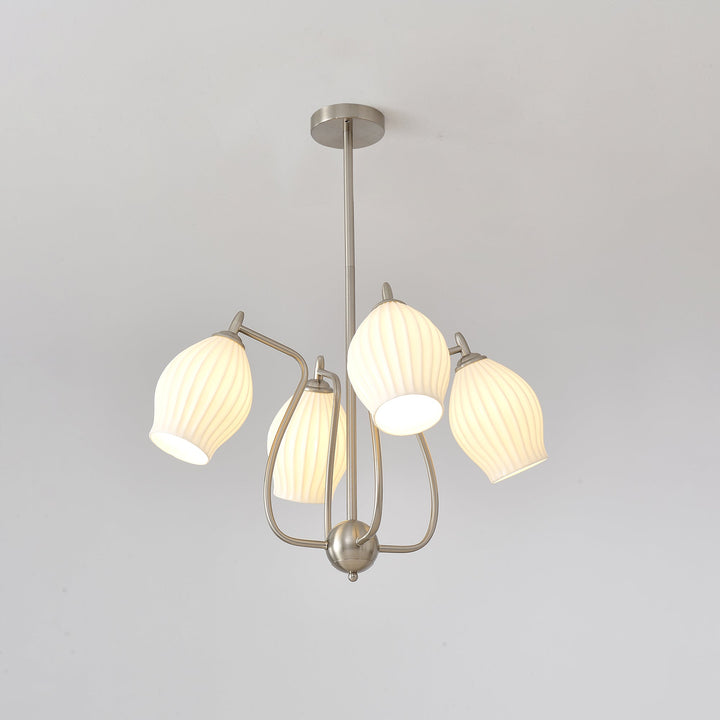 Lustra Chandelier en Céramique Canneleur Sculptural en Verre Élégant - Neutralighting